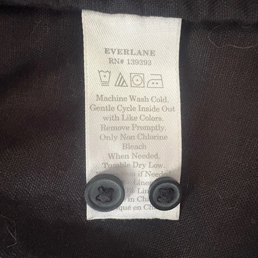 Everlane Black 100% Linen Button Shirt Dress XXS - Picture 12 of 15